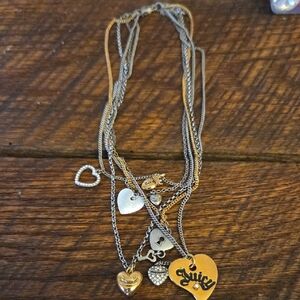 Vintage Juicy Couture HEARTS Charm Necklace